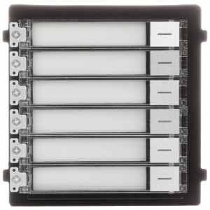 Modul apel cu 6 butoane HikVision DS-KD-KK pentru post exterior modular, etichete nume iluminate, protectie IP65, compensare lumina fundal, instalare facila, ideal pentru blocuri, compatibil seria DS-KD8 - Img 2
