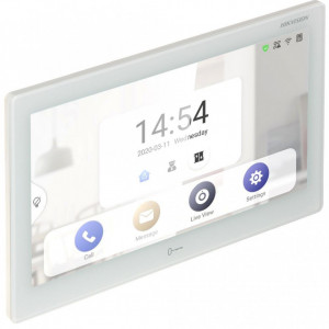 Monitor videointerfon IP HikVision Ultra DS-KH9510-WTE1 ecran touch 10.1 inch, rezolutie 1024x600, sistem Android pentru aplicatii third-party, Hik-Connect all-in-one, management alarma, Wi-Fi, PoE, slot card SD