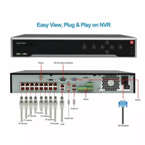 NVR 4K HikVision Pro DS-7732NI-I4/16P(B) 32 canale, switch 16 porturi PoE integrat, 2 porturi HDMI independente, 4 sloturi HDD, suporta camere ANPR/Termice/Fisheye, decodare 12MP, dual-stream, H.265+ - Img 6
