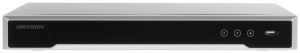NVR HikVision 8 canale 4K DS-7608NI-K2/8P(D), switch 8 porturi PoE Plug&Play, suporta 2 HDD pana la 16TB fiecare, iesiri video independente HDMI si VGA, banda 80 Mbps, compresie H.265+, format 1U