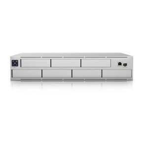 NVR Ubiquiti UniFi Pro UNVR-PRO, 7 sloturi HDD/SSD 2.5/3.5 inch, capacitate 24 camere 4K / 35 camere 2K, port 10G SFP+, protectie date RAID, redundanta alimentare USP-RPS, ecran tactil 1.3 inch, 2U