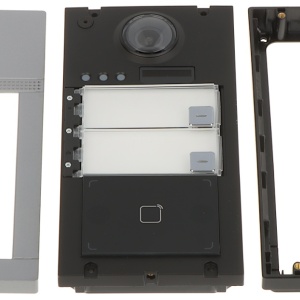 Post exterior videointerfon HikVision Villa 2MP DS-KV8213-WME1, 2 butoane apel, Wi-Fi, cititor card Mifare incorporat, carcasa aliaj aluminiu, protectie IP65 si IK08, alimentare PoE/12V, camera HD cu IR, design metalic - Img 5