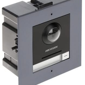 Post exterior videointerfon modular IP HikVision DS-KD8003-IME1(B)/Flush montaj ingropat, camera 2MP Full HD, Fish-eye, 2 relee, iesire alimentare yala 12V, configurare WEB, protectie IP65, alimentare PoE sau 12VDC