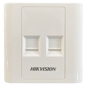 Set 20 capace plastic pentru priza retea HikVision DS-1FPA2 20PCS, 2 porturi, ABS alb, dimensiuni 86x86x14.5 mm, design modular cu gauri ascunse, oblon anti-praf, standarde TIA/EIA568-D, RoHS 2.0
