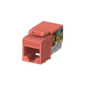 Set 50 mufe Keystone Cat6 UTP 90° Hikvision DS-1CK6U90T Orange, punch down, pentru cabluri neecranate solid/litat 22-24AWG, terminatii IDC placate aur 50u, compatibile TIA568A/TIA568B, ANSI/TIA-568.2-D, ISO/IEC11801, RoHS 2.0