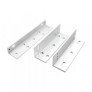 Set suporturi ZL HikVision CSE-180P-ZL din duraluminiu pentru electromagnet 180kg, montaj pe usi cu deschidere spre interior, include suport L pentru corp si suport Z pentru contraplaca, material inoxidabil