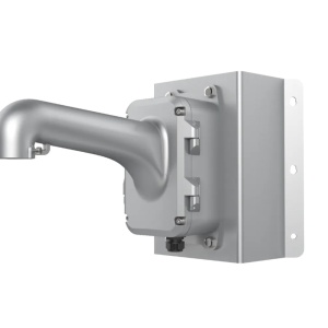 Suport de perete HikVision DS-1604ZJ-BOX pentru camere PTZ Speed Dome, doza de jonctiune inclusa, material aliaj de aluminiu, iesire cabluri spate si jos, carlig pentru cablu siguranta, montaj profesional exterior - Img 2