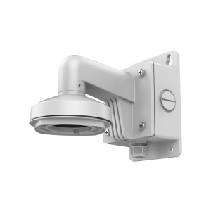 Suport montaj pe perete HikVision DS-1272ZJ-120B, brat pentru camere mini dome, include doza de conexiuni (Junction Box), material aliaj de aluminiu, culoare Hikvision White, design robust, instalare la exterior