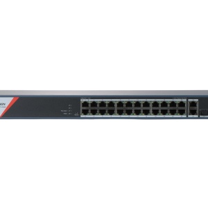 Switch de retea gestionabil Hikvision DS‑3E1326P‑EI(B), 24×10/100M PoE + 2×Gigabit combo, buget PoE 370 W, suport VLAN 802.1Q, PoE watchdog pentru restart camere, STP/RSTP preventie bucle, detectie cablu, transmisie PoE pana la 300 m, protectie supratensi - Img 3