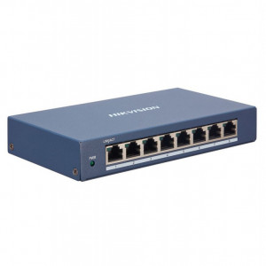 Switch Gigabit HikVision Smart Managed DS-3E1508-EI, 8 porturi RJ45 10/100/1000 Mbps, management topologie retea, alerte in timp real, monitorizare stare porturi, carcasa metalica, design fanless, Plug & Play