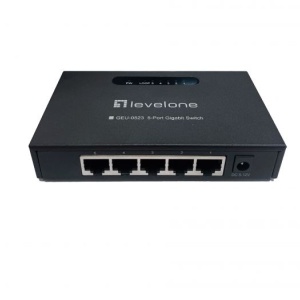 Switch Gigabit Level1 GEU-0523 Unmanaged, 5 porturi 10/100/1000Mbps, functie Loop Detection cu indicator LED, suport 9K Jumbo Frames, eficienta IEEE 802.3az, auto-MDI/MDIX, montaj desktop sau perete, fanless