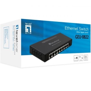 Switch Gigabit Level1 GEU-0822 Unmanaged, 8 porturi 10/100/1000Mbps, capacitate switching non-blocking, suport 9K Jumbo Frames, eficienta IEEE 802.3az, arhitectura Store-and-Forward, montaj desktop sau perete, fanless - Img 3