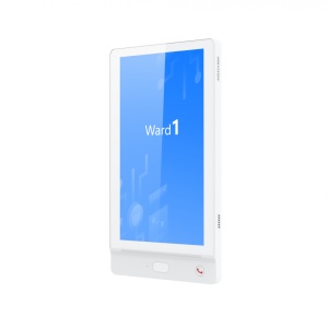 Terminal de ușă HikVision DS‑KHD9800X‑W 15.6″ IPS touch Full HD (1920×1080), Android, apelare rapidă & notificări, 8 intrări alarmă, RJ45, microSD până la 128 GB, PoE/DC12V