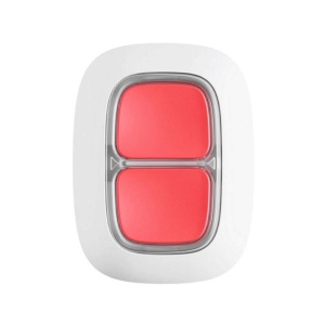 Buton de panica wireless Ajax DoubleButton WH, tehnologie Jeweller, protectie la apasare accidentala, raza 1300m, IP55, Alb