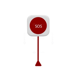 Buton de urgență cu șnur HikVision DS‑KHS3100X, IP68, montaj perete, 1× alarm output, 9–24 VDC alimentare, rezistent la apă și praf, pentru sisteme nurse call/medicale