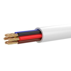 Cablu antiefractie 6 fire HikVision DS-1AC6AUC1, 6x0.22mm2, conductor cupru 99.95%, izolare PVC, diametru 4.2mm, manta alba, conformitate RoHS 2.0, CPR clasa Eca, temperatura -20...+70 grade C, rola 100 metri