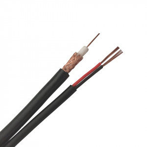 Cablu coaxial RG59/2C-CU/CCA-305-WL cu alimentare 2C Well, conductor cupru 0.81mm, ecranare CCA 93%, manta PVC neagra, lungime rola 305m, ideal pentru transmisie semnal video si alimentare camere de supraveghere CCTV la distante mari - Img 4