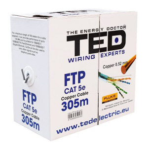 Cablu FTP TED Cat. 5E, 8 fire, cupru integral FTPTEDCcat5