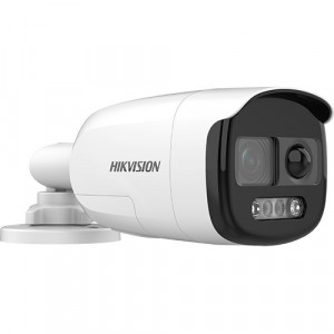 Camera supraveghere analogica HikVision Bullet 8MP DS-2CE12UF3T-PIRXO(2.8mm), Tehnologie ColorVu 24/7, Senzor PIR, Alarma audio si Stroboscop, WDR 130dB, Lumina alba 40m, Protectie IP67, Difuzor incorporat, Imagine 4K
