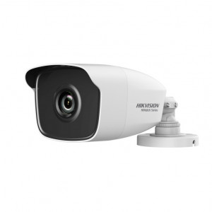 Camera supraveghere analogica HikVision HiWatch bullet 2MP HWT-B220(2.8mm), rezolutie Full HD 1080p, Smart IR distanta pana la 40m, 4 in 1 TVI/AHD/CVI/CVBS, protectie IP66, lentila fixa, senzor CMOS, carcasa metalica, zi/noapte