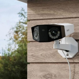 Camera supraveghere exterior UHD Reolink Duo Series 16MP P750, Dual-Lens, vedere panoramica 180 grade, tehnologie PoE, Movement Trace, Night Vision color cu Spotlight, detectie inteligenta, IP66, audio bidirectional