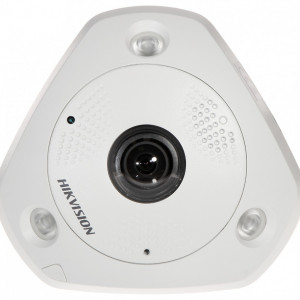 Camera supraveghere IP HikVision fisheye 12MP DS-2CD63C5G0-IVS(1.29mm) DeepinView, lentila Immervision, IR 15m, Heatmap, moduri multiple dewarping, microfon si difuzor incorporat, audio bidirectional, slot card - Img 3