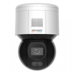 Camera supraveghere IP HikVision Mini PT Dome 4MP DS-2DE3A400BW-DE/W(F1)(T5)(4mm), Tehnologie ColorVu 24/7, Alarma audio-vizuala integrata, AcuSense Deep Learning, Captura faciala, Microfon si difuzor, Lumina alba 30m, PoE