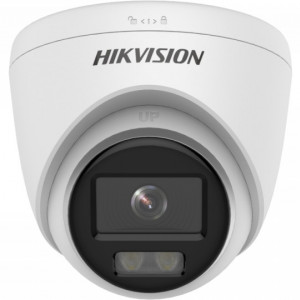 Camera supraveghere IP HikVision turret 2MP DS-2CD1327G0-L(2.8mm), tehnologie ColorVu imagini color 24/7, performanta excelenta low-light, compresie eficienta H.265+, protectie IP67 rezistenta la apa, alimentare PoE sau 12VDC