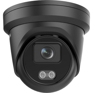 Camera Supraveghere IP HikVision turret 4MP DS-2CD2347G2-LU(2.8mm)(C)(Black), (2K), Microfon incorporat, Tehnologie AcuSense (Deep Learning), WDR 130dB, Color 24/7, IP67 exterior, carcasa metalica