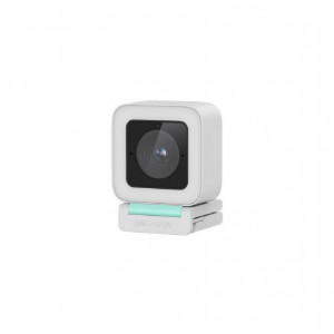 Camera web AI Hikvision 4MP IDS-UL4P/WH, 2K @ 60fps, Auto Framing, focalizare automata SAF, iluminare LED 5 trepte, microfon dual, interfata USB-A/C, trepied inclus, AI Face Beautification, alb