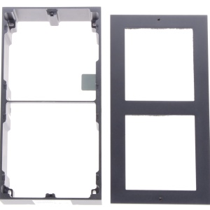 Carcasa interfon montaj aparent HikVision DS-KD-ACW2/S, rama modulara pentru 2 module, material otel inoxidabil rezistent, include 2 panouri frontale, capac buton si accesorii montaj, finisaj premium argintiu - Img 7