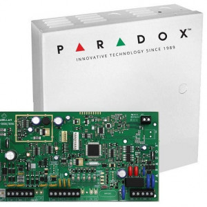 Centrala efractie hibrida Paradox Magellan MG5050(CT), 32 zone radio/cablate, 2 partitii, include cutie metalica cu transformator, frecventa 433MHz, 5 intrari zone pe placa, 4 iesiri PGM, StayD, suporta 32 telecomenzi