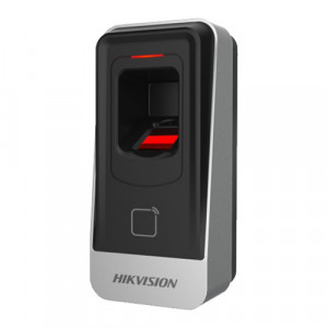 Cititor amprenta si card Hikvision DS-K1201AMF Pro Series, senzor optic CMOS, cititor carduri M1, capacitate 5000 amprente, comunicare RS-485, protectie tamper, buzzer integrat, timp comparare sub 1s, date criptate - Img 2