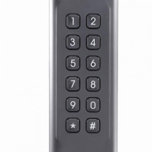 Cititor carduri si tastatura HikVision DS-K1802EK, acces dual EM 125kHz si Mifare 13.56MHz, interfata Wiegand, protectie exterior IP65, beeper integrat, material PC+ABS rezistent, design compact, montaj aparent