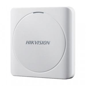 Cititor de carduri HikVision DS-K1801E, tehnologie duala Mifare 1 (13.56MHz) si EM (125kHz), interfata Wiegand (W26/W34), protectie IP65, beeper incorporat, carcasa PC+ABS, montaj la interior sau exterior, fara tastatura - Img 2