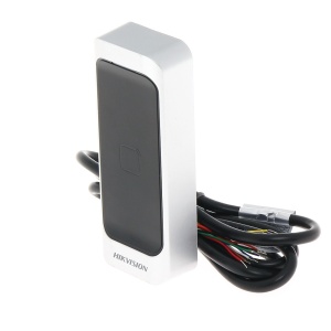 Cititor de carduri Hikvision Pro DS-K1107AM, frecventa 13.56MHz Mifare, procesor 32-bit, protocol RS-485, Wiegand W26/W34, OSDP, protectie antisabotaj, buzzer incorporat, functie Watchdog, upgrade online, design modern - Img 4