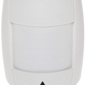 Detector de miscare digital Paradox DG55, senzor dual PIR, detectie 12m, 110 grade, algoritm Digital Shield, procesare semnal Single/Dual Edge, imunitate RFI/EMI, releu NC, temperatura -20°C la 50°C, Grad 2