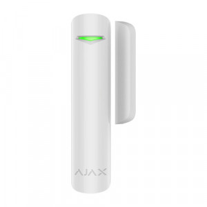 Detector magnetic wireless Ajax DoorProtect Jeweller, distanta actionare 2cm, intrare suplimentara contact NC, raza semnal 1200m, protectie anti-sabotaj si criptare, autonomie 7 ani, culoare alb, design slim - Img 2