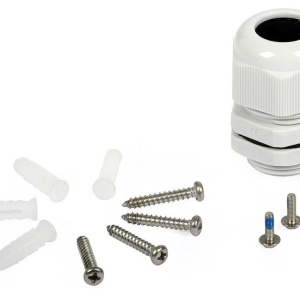 Doza jonctiune camera supraveghere Hikvision DS-1280ZJ-DM18, material aliaj de aluminiu, montaj pe perete sau tavan, management cabluri, rezistenta la intemperii, design compact, accesorii fixare - Img 5