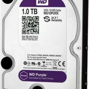 Hard disk supraveghere Western Digital Purple 1TB WD10PURX, format 3.5 inch, optimizat pentru lucru continuu 24/7, tehnologie IntelliPower, 64MB Cache, interfata SATA 6 Gb/s, consum redus de energie si fiabilitate - Img 3