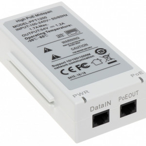 Injector High PoE Dahua DH-PFT1200, viteza Gigabit 10/100/1000 Mbps, putere maxima 60W, ideal pentru camere PTZ sau dispozitive de mare putere, protectie la supratensiune, montaj facil, conexiune stabila si sigura - Img 2