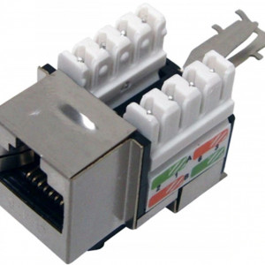 Keystone Jack DataLink MK088-KJCAT6, Cat6 ecranat (FTP), tip Krone, metalic, conector retea RJ45, montaj in patch panel sau priza de perete, standard Gigabit, transfer date de mare viteza