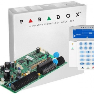 Kit alarmă Paradox SP7000(CT) + tastatură K35 LCD cu pictograme, cutie metalică AWO000EI cu transformator, 5-32 zone