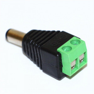 Mufa alimentare tata 2.1mm G101, conector DC jack 2.1 x 5.5mm, material PVC rezistent, tensiune maxima 36V DC, curent de lucru 4A, utilizare in sisteme de supraveghere CCTV, conexiune sigura si instalare usoara - Img 2