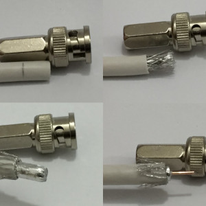 Mufa BNC MK013-BRG58 cu infiletare pentru cablu coaxial RG58, fabricata din metal rezistent, conector argintiu pentru montaj rapid fara scule speciale de sertizare, ideala pentru sisteme de supraveghere si conexiuni radio - Img 4