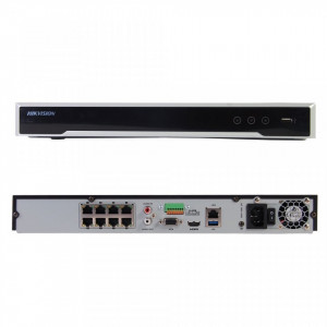 NVR 8 canale HikVision DS-7608NI-I2/8P, rezolutie 4K 12MP, 8 porturi PoE integrate, latime banda 80Mbps, 2x slot HDD pana la 8TB, HDMI 4K, suport camere termice/fisheye/People Counting, H.265+, Plug & Play, 1U - Img 2