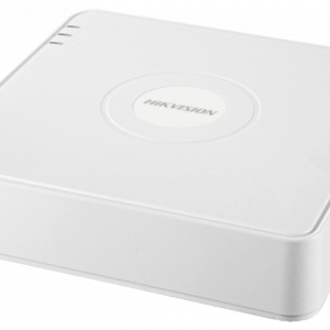 NVR HikVision Mini 1U 4 canale DS-7104NI-Q1/4P(D), 4 porturi PoE, rezolutie pana la 4MP, compresie H.265+, latime banda 40Mbps, 1 slot HDD, iesire HDMI/VGA, Plug & Play, acces Hik-Connect, carcasa compacta