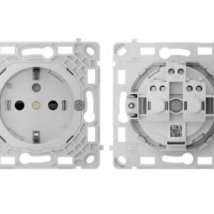 Priza de perete AJAX OutletCore (basic) Vertical Type F 55, priza fixa 250 VAC 16 A 3.6 kW, componenta de baza, instalare verticala, protectie electrica Class I, IP20, dimensiuni compacte 74.2×74.5×32.8 mm, greutate 46 g