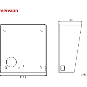 Protectie ploaie HikVision DS-KABD8003-RS1, montaj aplicat pentru 1 modul videointerfon, compatibil DS-KD8003-IME1 si DS-KD8003-IME2, material otel SECC, design rezistent, protectie intemperii, finisaj profesional - Img 4