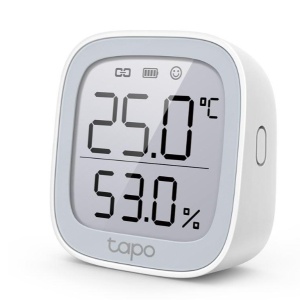 Senzor inteligent temperatura si umiditate TP‑Link Tapo T315, monitorizare precisa in timp real, ecran E‑Ink 2.7", notificari aplicatie, automatizare dispozitive, stocare date si grafice, montaj flexibil, necesita hub pentru functii smart